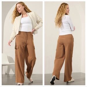 Athleta Promenade Cargo Pant Wide Leg High Rise Brown Size Medium NWT